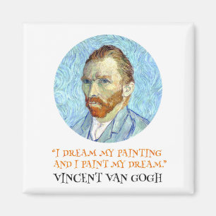 Vincent Van Gogh Portrait mit Zitat Magnet