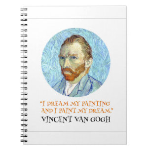 Vincent Van Gogh Portrait mit Zitat Notizblock