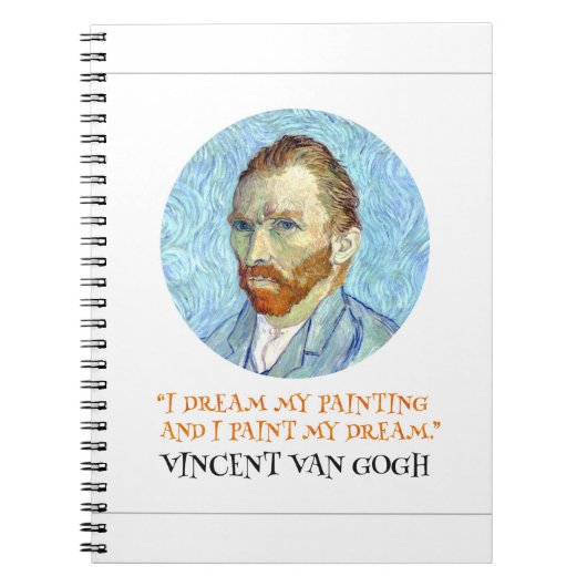 Vincent Van Gogh Portrait mit Zitat Notizblock (Vorderseite)