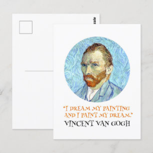 Vincent Van Gogh Portrait mit Zitat Postkarte