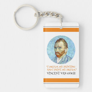 Vincent Van Gogh Portrait mit Zitat Schlüsselanhänger