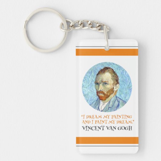 Vincent Van Gogh Portrait mit Zitat Schlüsselanhänger (Vorderseite)