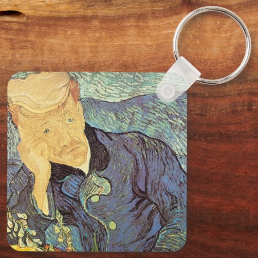 Vincent van Gogh - Portrait von Doktor Gachet Schlüsselanhänger (Rückseite)