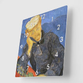 Vincent Van Gogh - Portrait von Dr. Paul Gachet Quadratische Wanduhr (Winkel)