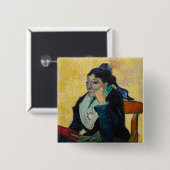 Vincent Van Gogh - Portrait von Madame Ginoux Button (Vorne & Hinten)