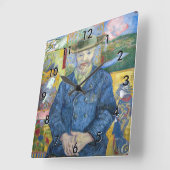 Vincent van Gogh - Portrait von Pere Tanguy Quadratische Wanduhr (Winkel)