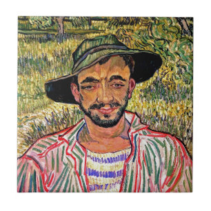 Vincent Van Gogh - Porträt eines jungen Bauern Fliese