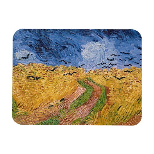 Vincent van Gogh | Radfeld mit Krähen, 1890 Magnet (Horizontal)