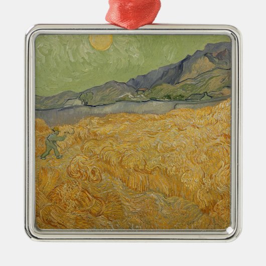 Vincent van Gogh| Radfeld mit Sensenmann, 1889 Silbernes Ornament (Vorne)