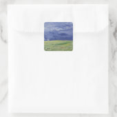 Vincent van Gogh | Radfelder unter Thunderclow Quadratischer Aufkleber (Tasche)