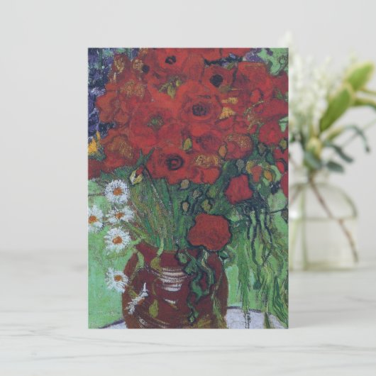 Vincent Van Gogh - Red Poppies and Daisies Dankeskarte (Stehend Vorderseite)