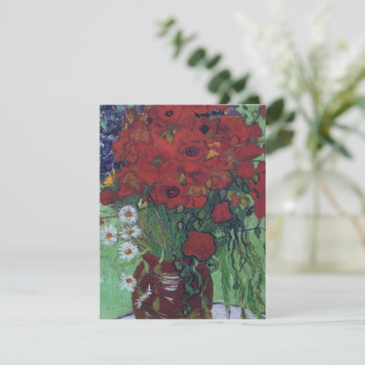 Vincent Van Gogh - Red Poppies and Daisies Dankeskarte (Stehend Vorderseite)