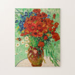 Vincent Van Gogh Red Poppies and Daisies in einer  Puzzle<br><div class="desc">Vincent Van Gogh Red Poppies and Daisies in einem Vase Art Puzzle für Erwachsene</div>
