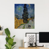 Vincent Van Gogh Road mit Cypress & Star Malerei Poster (Heimbüro)