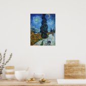 Vincent van Gogh Road mit Cypress und Star Poster (Küche)