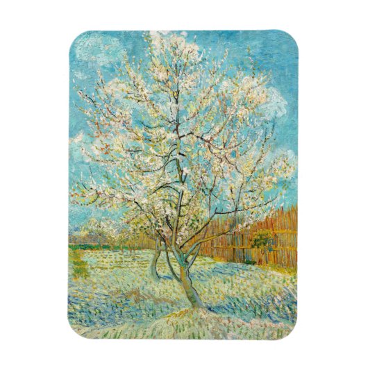 Vincent van Gogh - Rosa blühender Pfirsichbaum Magnet (Vertikal)