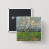 Vincent van Gogh - Rosa Obstgarten Button (Vorne & Hinten)