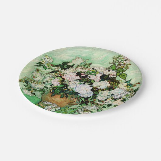 Vincent Van Gogh Rose (1890) Pappteller (Schrägansicht)