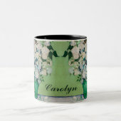 Vincent Van Gogh Rose Individuelle Name Green Zweifarbige Tasse (Mittel)