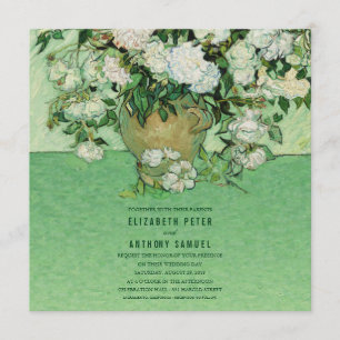Vincent van Gogh Rose Malerei 5,25x5,25 Hochzeit Einladung