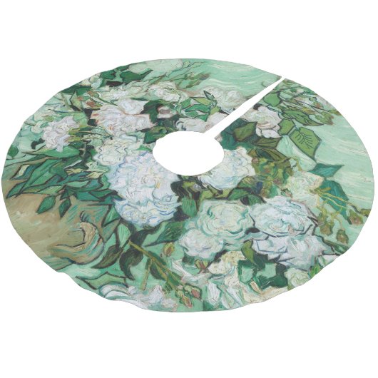 Vincent van Gogh - Rose Polyester Weihnachtsbaumdecke (Schrägansicht)