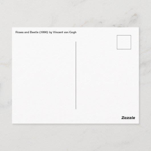 Vincent van Gogh - Rose und Käfer Postkarte (Rückseite)