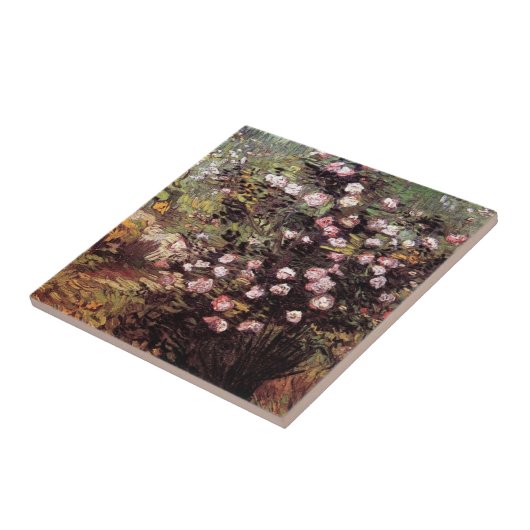 Vincent Van Gogh - Rosebush in Blossom Fine Art Fliese (Seite)