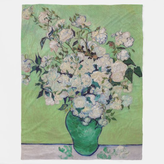 Vincent van Gogh - Rosen Fleecedecke (Vorderseite)