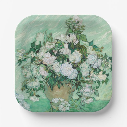 Vincent van Gogh - Rosen Pappteller (Vorderseite)