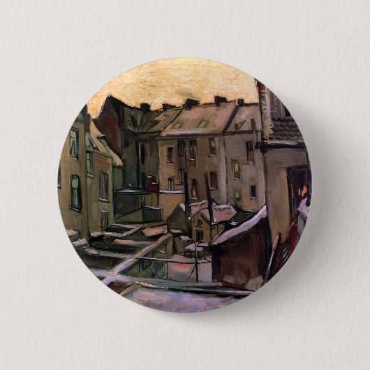 Vincent Van Gogh - Rückgrat alter Häuser Button (Vorderseite)