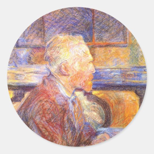 Vincent Van Gogh Runder Aufkleber (Vorderseite)