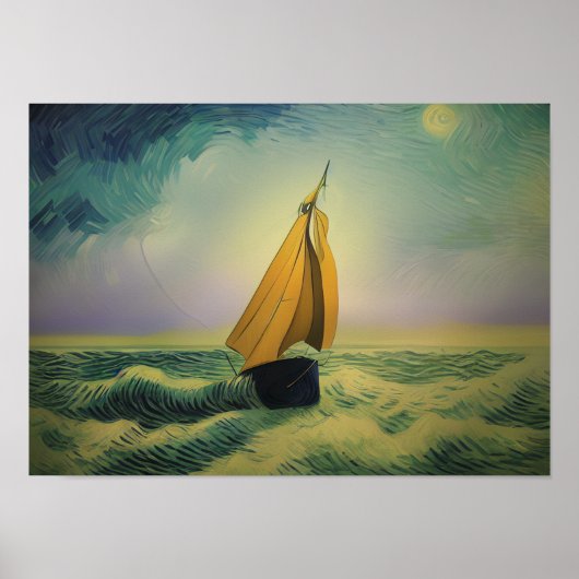 Vincent Van Gogh Sailor Boot im Ozean Poster (Vorne)