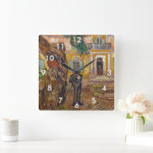 Vincent Van Gogh - Saint-Paul Asylum in Saint-Remy Quadratische Wanduhr (Zuhause)