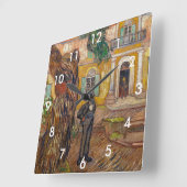 Vincent Van Gogh - Saint-Paul Asylum in Saint-Remy Quadratische Wanduhr (Winkel)