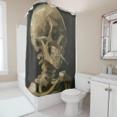 Vincent Van Gogh - Schädel mit brennender Zigarett Duschvorhang (Beispiel)