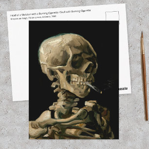 Vincent van Gogh - Schädel mit brennender Zigarett Postkarte