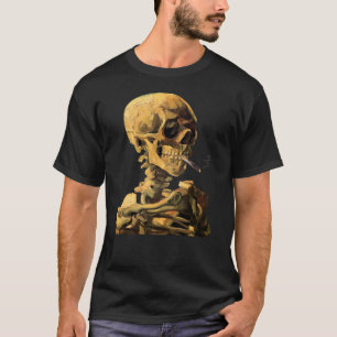 Vincent Van Gogh - Schädel mit brennender Zigarett T-Shirt