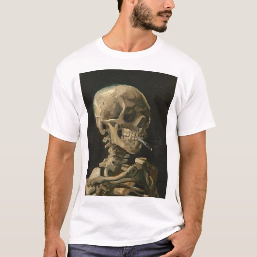 Vincent Van Gogh - Schädel mit brennender Zigarett T-Shirt (Vorderseite)