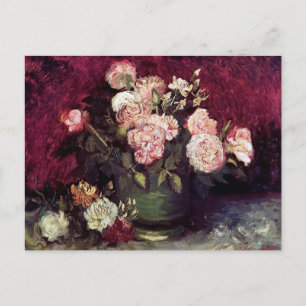 Vincent Van Gogh - Schale mit Päonien und Rosen Postkarte