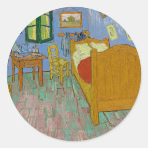Vincent Van Gogh Schlafzimmer Gemälde Runder Aufkleber