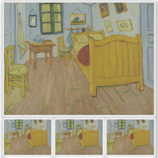 Vincent Van Gogh, Schlafzimmer in Arles, 1. Versio Aufkleber (Vorderseite)