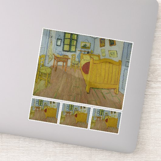 Vincent Van Gogh, Schlafzimmer in Arles, 1. Versio Aufkleber (Detail)