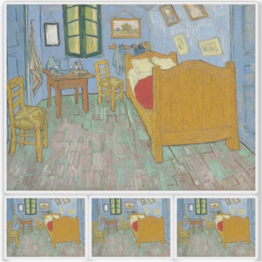 Vincent Van Gogh, Schlafzimmer in Arles, 2. Versio Aufkleber (Vorderseite)