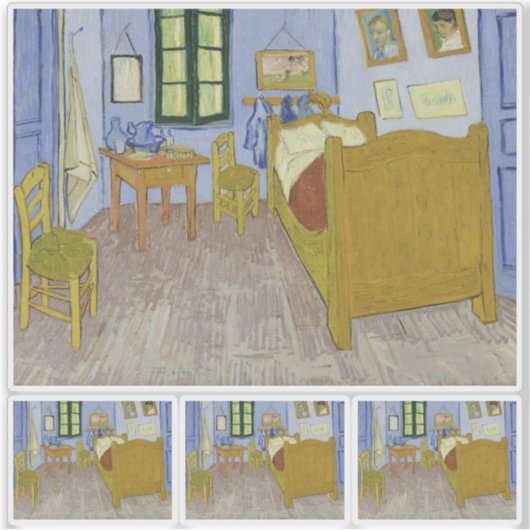 Vincent Van Gogh, Schlafzimmer in Arles, 3. Versio Aufkleber (Vorderseite)