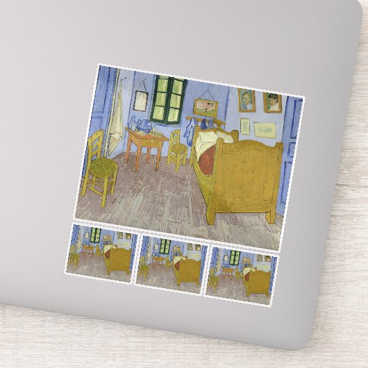 Vincent Van Gogh, Schlafzimmer in Arles, 3. Versio Aufkleber (Detail)