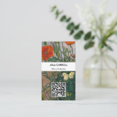 Vincent van Gogh - Schmetterlinge & Poppies - QR-C Visitenkarte (Stehend Vorderseite)