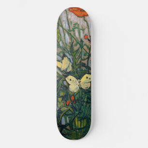 Vincent van Gogh - Schmetterlinge und Klatschmohn Skateboard