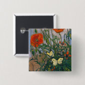 Vincent van Gogh - Schmetterlinge und Mohn Button (Vorne & Hinten)