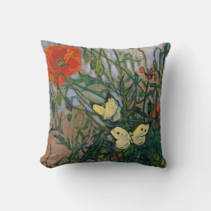 Vincent van Gogh - Schmetterlinge und Mohn Kissen