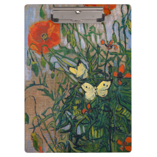 Vincent van Gogh - Schmetterlinge und Mohn Klemmbrett